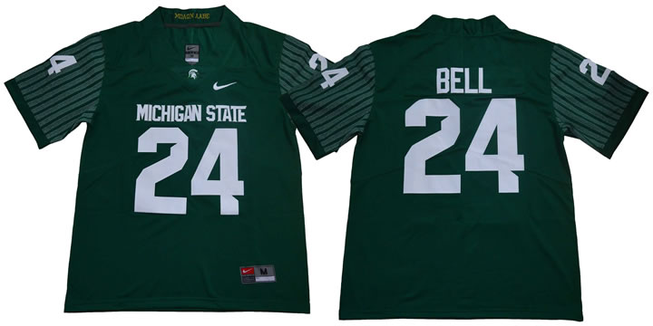 Michigan State Spartans #24 Le'Veon Bell Green Nike College Football Jersey